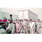 Islamic fighters at the nuclear energy facilities in Darkhoveyn, preparing to establish a hospital.